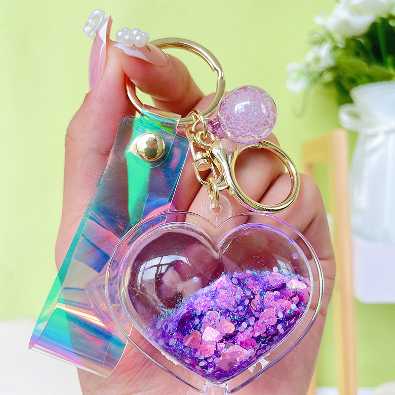 Wholesale Acrylic Oiled Love Quicksand Creative Key Chain